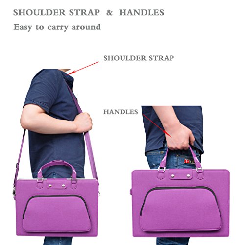 Lenovo Yoga 710 14 Hülle,Labanema 2 in 1 Spezielles Design PU Leder Handtasche Tragetasche Schulter Schutzüberzug+Tragbare Tasche Portable Laptoptasche mit Handgriff Schultergurt Griff für 14″ Lenovo Yoga 710 14 710-14ISK 710-14IKB 80TY0008UK 2-in-1 Serise Notebook,Violett - 8