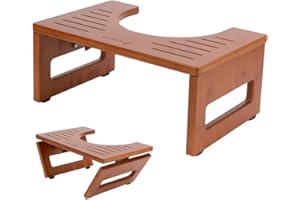 ‎STRONGTEK StrongTek Bambus Toilettenhocker, Faltbarer Hocker Hocker, Hochleistungsscharnier Zubehör, gut für Darmgesundheit, Verstopfung und Hämorrhoiden
