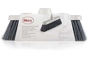 Mery | Balai Surfaces Délicates | Brosse à Balayer | Poils Doux | Attrape la Poussière | Ne Laisse Pas de Trace | Gris | Dimensions : 27x4.5x11 cm