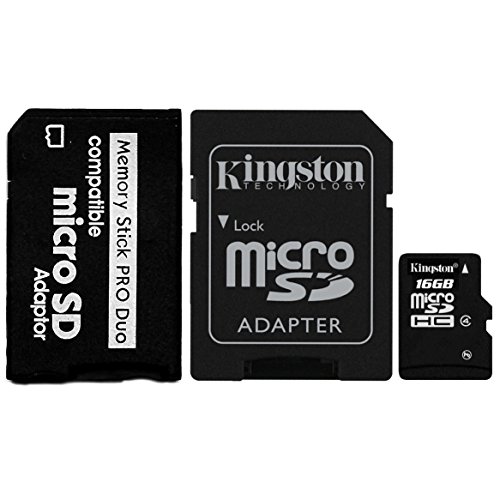 Keple 3-in-1 | 16GB MicroSDHC SD Speicherkarte + SD Adapter + PRO-Duo Adapter | Sony Cyber-shot DSC-W270 Kamera
