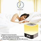 Nachttischlampe, S7 SEVEN Bluetooth-Lautsprecher Berührungssensor Atmosphere Beleuchtung Dimmbar RGB Farbwechsel Nachtlicht mit Musik-Player, Wecker Intelligente Voice-Erinnerung - 7