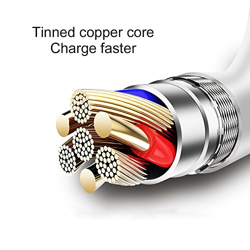 Cable Micro USB 1M 2M Cable Samsung S7 S6 Edge Charge Rapide Cable-Chargeur Huawei P8 Lite P9 Lite P10 Lite  Charge Synchro Ultime Rapide Cordon pour Samsung J3 J5 J7 A3 A5 2016 J3 J5 J7 2017 Honor 8 Lite 9 Lite 6C Pro 6A 6X 7X Xiaomi Redmi 5 Plus Note 5 Wiko View Wiko ufeel Wiko Lenny LG K4 K8 K10 2017 Sony Xperia E5 Z3 Z5 Lot de 3 1m 2m 2 -Blanc