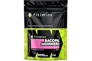 Bacopa Monnieri 500mg | Cognitive Nootropic Supplement | 120 Vegan Capsules | 4-Month Supply | UK-Made Supplement | Enhance Learning, Increase Focus & Improve Memory | Fitimins