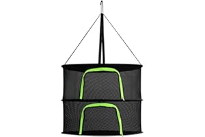 SUPYINI Filet de séchage pour herbes aromatiques, 2/4/6/8 couches Panier suspendu avec fermeture éclair pliable Filet de séchage pour plantes et poissons