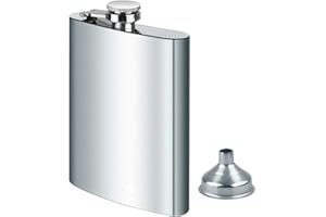 DealKits Flasque et entonnoir en acier inoxydable, 8oz.227 ml Convient pour le transport d'alcool, en acier inoxydable 304