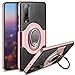 Produktbild Vunake Huawei P30 Hülle Stoßfest Rosegold Handyhülle Schutzhülle Ultra Dünn Doppelschichten Armor PC Hardcase + Silikon TPU Case mit 360 Grad Ring Ständer Cover für Huawei P30-Rose Gold