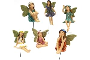 WHCCTL Miniaturowe figurki wróżki, 6 sztuk figurek z żywicy kwiatowej, figurka Pixie wróżka miniaturowa rzeźba ogrodowa, miniaturowa figurka roślinna dekoracja, do ogrodu na świeżym powietrzu lub dekoracji