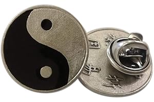Eurofusioni TAO Pin - Spilletta Yin Yang placcata Argento - Spilla Portafortuna - Diametro 2,1 cm - N. 1 Spilla