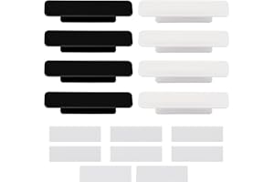 Juibao 8 PCS Self-Adhesive Handle with Double Side Tape for Door Window Drawer Cupboard Cabinet Refrigerator, Stick on Handles for Glass Doors, Black and White