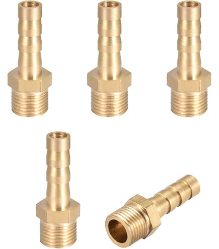 sourcing map 2 Stück 8X5X8mm Messing Schlauchreduzierer Fitting T 3 sourcing map 2 Stück 8X5X8mm Messing Schlauchreduzierer Fitting T 3