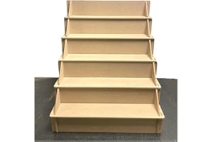 PARTY DECOR MDF 6 Tier Rectangular Display Craft Table - Size display shelf 532mm x 597mm x 459mm - For Craft Fairs, Market Stall Display Shelf, Shop Display Stands, Makeup Stand, Perfume display shelf