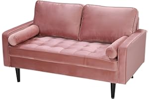 Vente-unique - Sofá de 2 plazas de Terciopelo FLEUET - Rojo Viejo