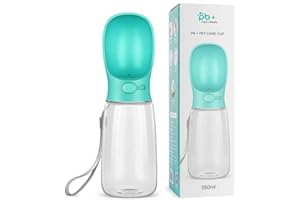 Swonuk Botella de Agua para Perros de Viaje 550 ml, Antibacteriana Portátil Dispensador de Agua, Ideal para Viajes al Aire Libre, Azul
