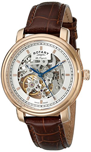 Rotary Rotary GS90505-06 Men's Watch - Reloj de automático para Hombre, con Correa de Cuero, Color marrón