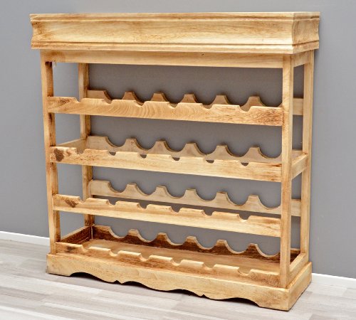 Weinregal Hellbraun Shabby Look 24 Flaschen Flaschenregal Holz Wein Regal Board - 5