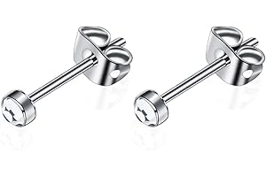 ARTSKIN G23 Titan Ohrstecker für Damen Herren Mädchen Ohrringe Hypoallergen Nickelfrei 3mm/4mm/5mm/7mm Kristallohrringe Ohrschmuck Geburtstagsgeschenk