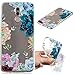 Produktbild Everainy Huawei Mate 20 Lite Hülle Silikon Transparent Gummi Neu Cover Hüllen Kompatibel für Huawei Mate 20 Lite Handyhülle Stoßfest Durchsichtig TPU Stoßstange Schutzhülle (Blau/Rosa Blume)