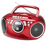 cd-player tragbar mit kassettendeck LIEFERUMFANG: Der Lieferumfang umfasst das Gerät, eine Bedienungsanleitung und das Netzkabel. Der farbige Karton schützt das Gerät vor Beschädigungen.