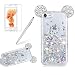 Produktbild Girlyard Hülle für iPhone 8/ 7 Glitzer Flüssig, 3D Kreative Transparent Silikon Schutzhülle Weiche TPU Strass Diamant Cute Maus Ohren Bling Backcover Schwimmend Treibsand Liebe Herz Design HandyHülle Flexibel Rubber Etui für iPhone 7/ iPhone 8 (4.7 Zoll) Silber