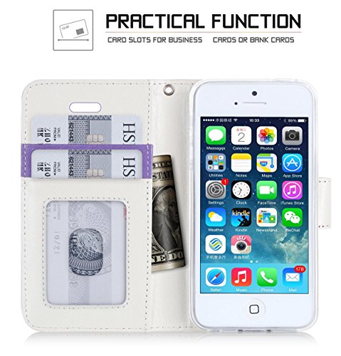iPhone SE Case, iPhone 5S Case, iPhone 5 Case, Fyy [Top-Notch Series] Premium PU Leather Wallet Case Protective Cover for Apple iPhone SE (2016 Release) / 5S / 5 Lavender