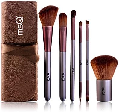 Makeup Brushes, 6Pcs Make up Brushes Sets, Professional Makeup Brush with Premium Synthetic Fiber Bristles, Multifunctional Make up Brushes, Professional and Beginners Makeup Artist Cosmetics Essential (Brown)