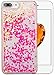 Produktbild Ultra Slim Soft TPU Apple iPhone 7 Plus Hülle Silikon Glitzer Dünn Bunt Muster [Rosa Herz] iPhone 7 Plus Hülle Transparent Durchsichtig Glitter Liquid Glänzend Bling Fließen Flüssig Flüssigkeit Schutzhülle Tasche