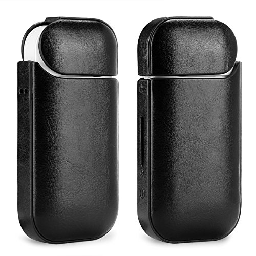 iQOS Custodia in Pelle, MOONMINI Ultra Sottile PU Pelle + Duro PC Dual Layer E-Sigaretta custodia Elettronica Antigraffio Antiurto Copertura Full Body Protettiva Custodia Cover per iQOS (Nero)