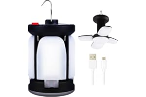 AVIDA ZEN Lampe Camping Rechargeable USB et Solaire – Lampe Solaire Camping LED - Pliable et Étanche – 6 Modes d’Éclairage – Idéal Camping