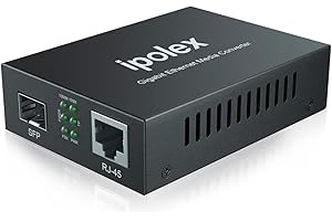 ipolex Convertitore Multimediale Gigabit Ethernet, 1,25G SFP porta, doppio LC fibra a rame RJ45 Convertitore Multimediale, fibra a Ethernet Convertitore supporta 1000BASE-SX/LX SFP LC modulo. 1-Pack.
