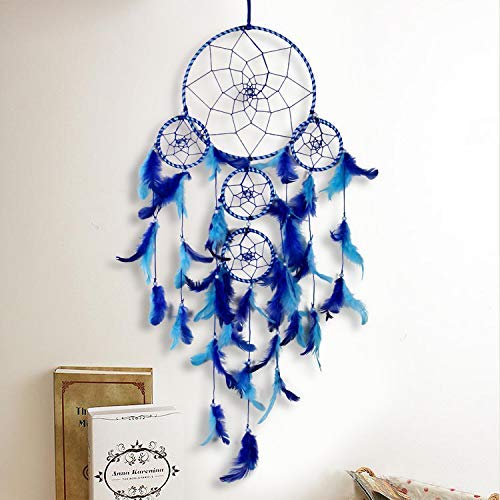 DULI Dream Catcher Traditional Indian Dreamcatcher Wall Art for Bedrooms, Home Wall, Hanging Design, Height 75 cm Dream Catch