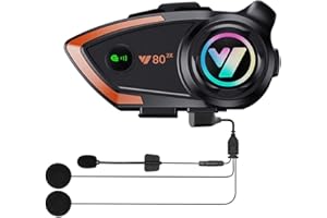 eppfun Moto Bluetooth,Bluetooth Auricolare supporta 2 persone che parlano allo stesso tempo entro 500 m, Assistente vocale