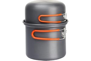 Fire-Maple FMC-207&217 Ensemble de Cuisine Pliant Kit de Casseroles pour Camping Comprenant Une Casserole et Un Bol, Adapté pour Une Personne en Randonnée Ultraléger de 195g