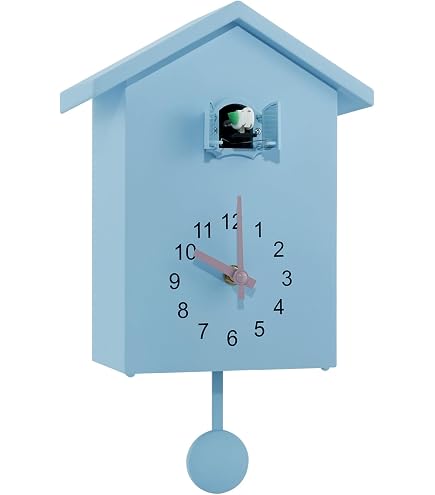 Orologio A Cucù HEBEOT In Stile Chalet Moderno, Bianco, Regolabile Nel Volume, Con Pendolo, Alimentato A Batteria (AA Non Incluse), Misura 25x20x15x9 Cm
