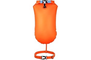 DPSLOOPM Nuoto Boa, Boa Galleggianti, Boa Gonfiabile da Nuoto, per Triathlon, Snorkeling, Nuoto in Acque Libere, Altamente Visibile, con Cintura Regolabile