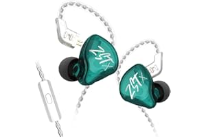 Yinyoo KZ ZSTX Hybrid 1BA+1DD douszne słuchawki douszne z dynamicznymi słuchawkami dousznymi, zestaw słuchawkowy HiFi (z mikrofonem, cyjan)