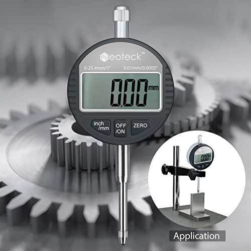 Neoteck Digitale Messuhr 0.01/0.0005“ Digital Messuhr Messtaster 0-25.4mm/1“ Digital Dial indicator Messgerät - 2