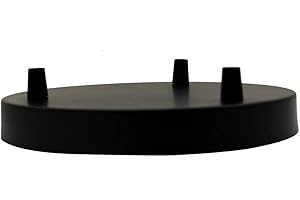 LEDSone Rosace de Plafond en Métal à 3 Prises Multiples en Laiton pour Suspension Industrielle, Éclairage de Plafond, Décoration Vintage (Noir)