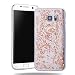 Produktbild Samsung S7 Edge Glitzer Hülle , VertTek Weich Silikon Rückseite für Samsung Galaxy S7 Edge Durchsichtig Stilvoll Glänzend Kristall Muster Etui Ultradünnen Bling Diamant Goldfolie Schale Schutzhülle Rosegold Haut Handyhülle