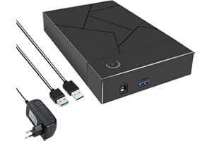 ONEKOU JUJNE Alloggiamento HDD da 3,5 da USB 3.0 a SATA Hard Disk Case SSD esterno Hard Disk Box esterno a stato - Spina UE Facile installazione Facile da usare