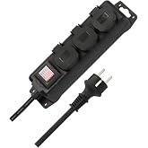 Brennenstuhl IP44 Licensed 2 Meter Wired Outdoor Socket with Mountable 3 Sockets