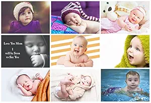 PRINTNET New Born Baby Girl/Boy Poster for Wall Pregnant Women Cute Large Posters in Room Bedroom Big Size Matt Finish, Size - 12 x 18 Inch, Set of 9 Poster (Design-B)