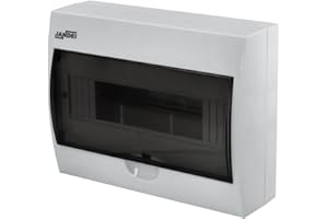 Jandei - Caja de Distribución Eléctrica Para Superficie con Puerta Para 12 Módulos, Tapa translúcida