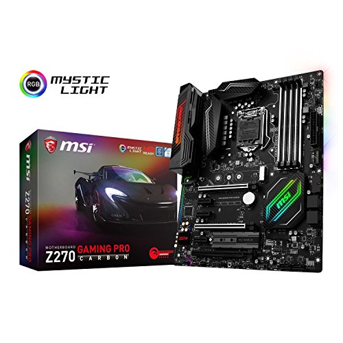 MSI Z270 Gaming Pro Carbon - Placa Base Performance (Chipset Intel Z270, Mystic Light, DDR4 Boost, Steel Armor, Intel LAN, Audio Boost 4, M.2 Shield, VR Ready, Military Class V)