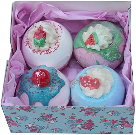 Bubble And Bling Set Of 4 Bath Bombs In Gift Box
