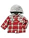M&Co Baby Boy Check Hooded Shirt Baby Boy Hoody Red 18/24 Mnth