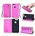 Produktbild Lonchee Huawei Honor 8 Wallet Tasche Brieftasche Schutzhülle , geprägten Design Hochwertige PU Leder Folio Tasche Case Hülle im Bookstyle mit Standfunktion Kredit Kartenfächer (Rose)