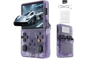 SKRMOONING R36S Retro Handheld Game Console with 64G Built-in 15000+ Classic Games, Open Source System,3.5-Inch Screen Portable Classic Handheld Game Console -Birthday Gift for Kids ,Teens ,Man(Purple)
