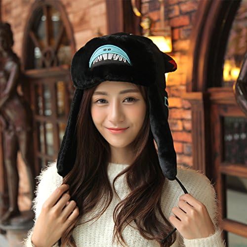 Large Mouth Hat Men and Women Winter Hat Thick Warm Earmuffs Outdoor Riding Cap,A