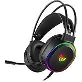 Blueforce Hopper Gaming Kulaklık RGB, 7.1 Surround USB Oyuncu Kulaklığı, Mikrofonlu, Kablolu PC Headset, Siyah
