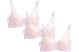 Guhmomh Push up BH Damen mit Bügel 3er Pack Florale Spitze Damen-BHS mit Schleifen Dekoration Klassische Lifting Comfy Bügel Bras Tshirt Bralette Atmungsaktiv Mesh Pretty Top V-Ausschnitt Bustier